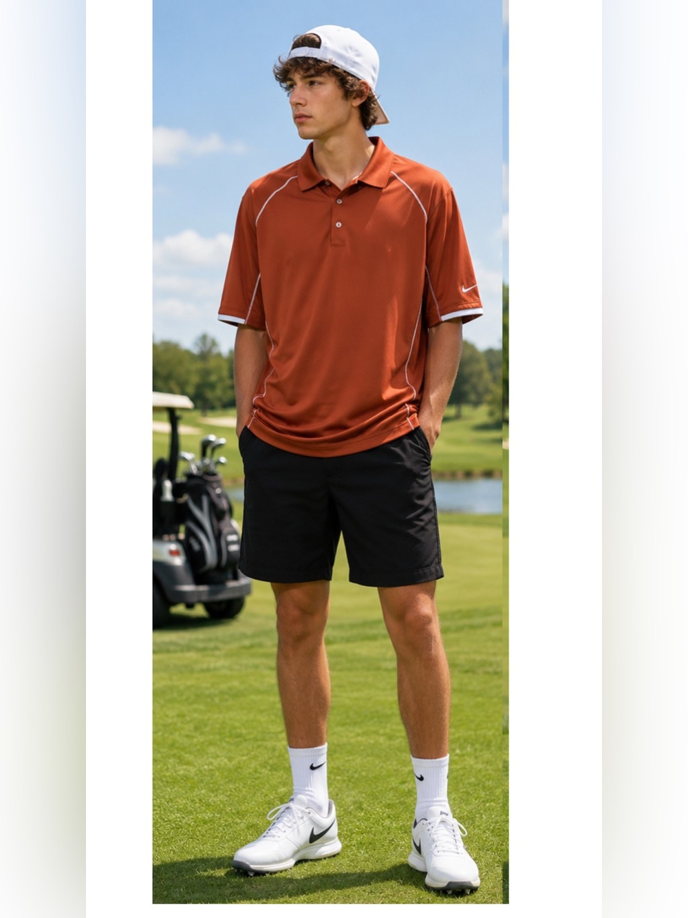 Nike Golf Dri-Fit XL Polo Burnt Orange Short Sleeve Shirt Activewear Athleisure